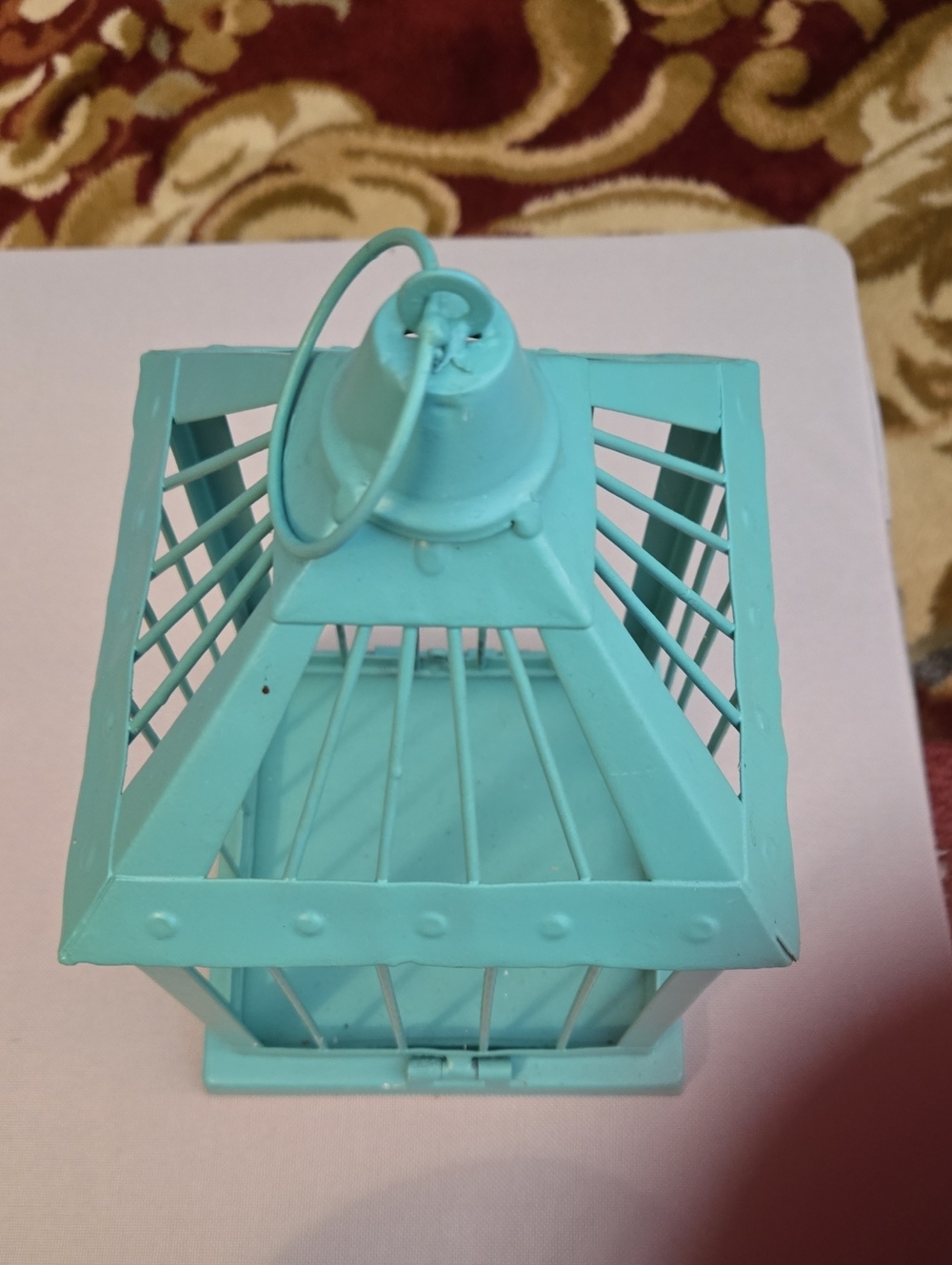 Turquoise Metal Decorative Lantern Cage - Home Accents - Picture 2 of 4